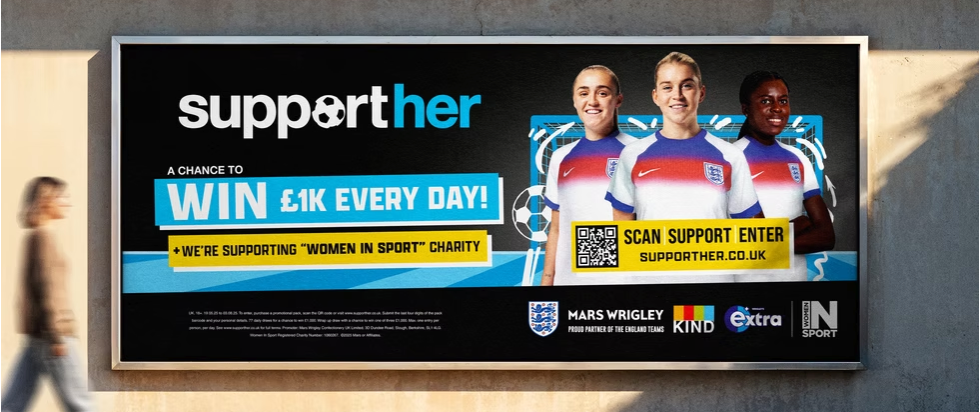 An advertising banner with 'SupportHer' as the heading.